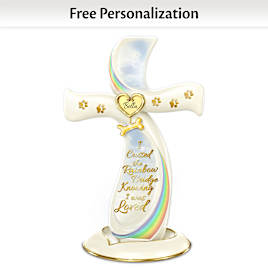 Rainbow Bridge Personalized Pet Remembrance Cross