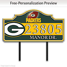 Green Bay Packers Personalized Outdoor Address Sign