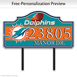 Miami Dolphins Personalized Outdoor Address Sign