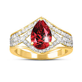 2-Carat Lab-Grown Ruby Crimson Fire Ring Size 6.5