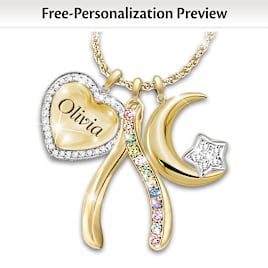 Personalized Charm Necklace And Poem Card For Granddaughter