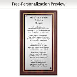 Words Of Wisdom Wall Decor Personalized With Son's Name