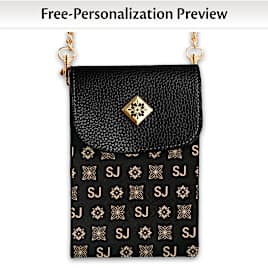 Black Crossbody Bag Personalized With Initials