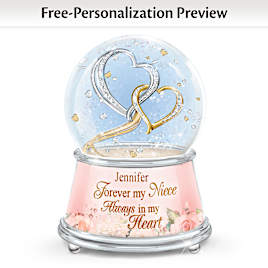 "My Heart, My World" Glitter Globe With Your Niece's Name