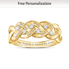 "Strength Of Family" Diamond Ring Personalized With Names