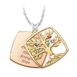 Sculpted Tree Of Life Solid Copper Disc Wellness Necklace