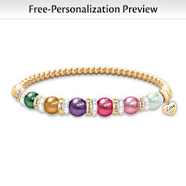 Family Pearls Of Love Bracelet Personalized For 6 Loved Ones