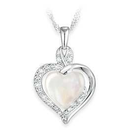1.5-Carat Mother-Of-Pearl And 20 White Topaz Family Pendant