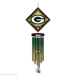 NFL Green Bay Packers Wind Chime With Stained-Glass Logo