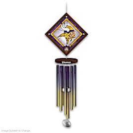 NFL Minnesota Vikings Wind Chime With Stained-Glass Logo