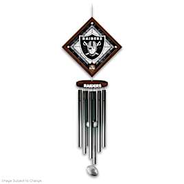 NFL Las Vegas Raiders Wind Chime With Stained-Glass Logo