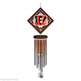 NFL Cincinnati Bengals Wind Chime With Stained-Glass Logo