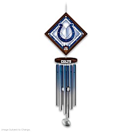 NFL Indianapolis Colts Wind Chime With Stained-Glass Logo