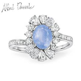 1/2-Carat Blue Chalcedony 1-Carat Topaz Alfred Durante Ring