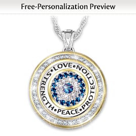 70 Crystal Eye Of Protection Necklace With Family Names