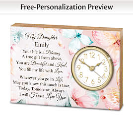 "My Daughter, My Blessing" Personalized Keepsake Desk Clock