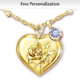 Birth Month Flower Personalized Necklace For Granddaughters