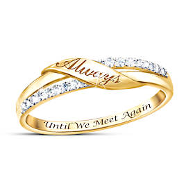 Until We Meet Again 18K Gold-Plated Remembrance Diamond Ring