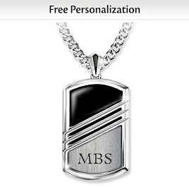 "Game Of Life" Personalized Black Onyx Dog Tag For Sons