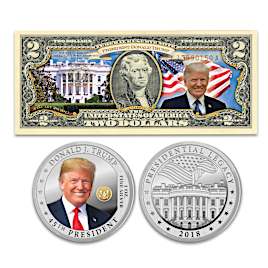 President Trump Legal Tender $2 Bill And Pure Silver Proof
