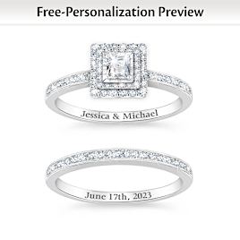 "Miracle Of Love" Personalized Genuine Diamond Bridal Rings