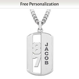 Jersey Number Dog Tag Necklace Personalized With A Name