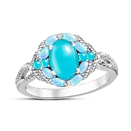Turquoise Desert Radiance Gemstone Ring Size 9