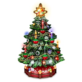 Vintage-Style Musical Illuminated Tabletop Christmas Tree