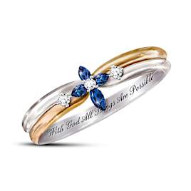 All Things Are Possible Sapphire And Diamond Ring Size 7