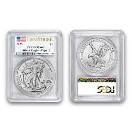 2025 First Strike Silver Eagle MS69 Coin With Type 2 Reverse