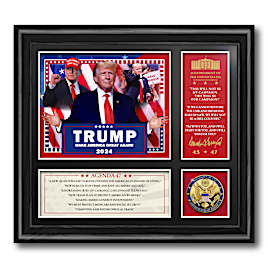 Donald Trump 2024 Campaign Framed Wall Decor With Medallion
