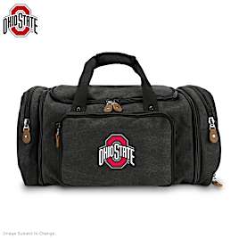 Ohio State Buckeyes Expandable Black Canvas Duffel Bag
