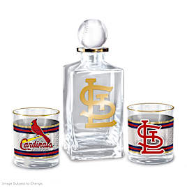 St. Louis Cardinals Three-Piece Glass Decanter Set