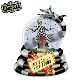 Beetlejuice Glitter Globe With Light-Up Sign
