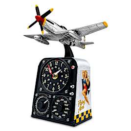 WWII P-51 Mustang Clock And Perpetual Calendar Sculpture