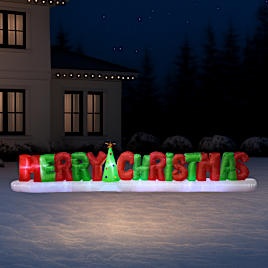 20-Foot-Long Illuminating "Merry Christmas" Inflatable Sign
