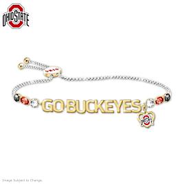 Go Buckeyes 1.5-Carat Crystal And 18K Gold-Plated Bracelet