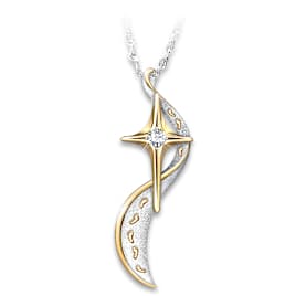 "Footprints In The Sand" Diamond Necklace With Poem Card