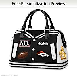 Denver Broncos Personalized Varsity Jacket Handbag