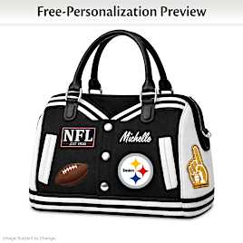 Pittsburgh Steelers Personalized Varsity Jacket Handbag