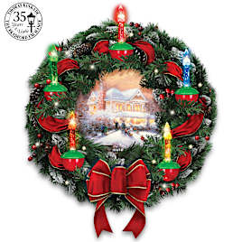 Vintage-Style Thomas Kinkade Studios Christmas Wreath