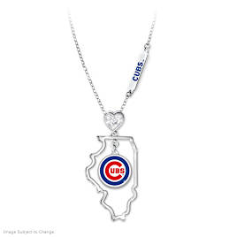 Chicago Cubs State Tribute Genuine Diamond Pendant