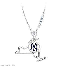 New York Yankees State Tribute Genuine Diamond Pendant