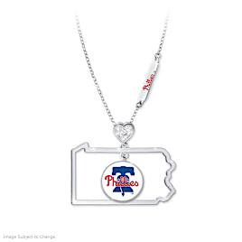 Philadelphia Phillies State Tribute Genuine Diamond Pendant