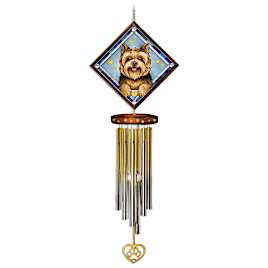 Yorkie Art Indoor/Outdoor Stained-Glass Wind Chime