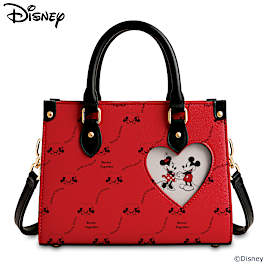 Disney Mickey Mouse And Minnie Mouse Faux Leather Handbag