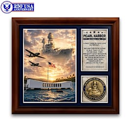 Pearl Harbor 85th Anniversary Framed Tribute With Medallion