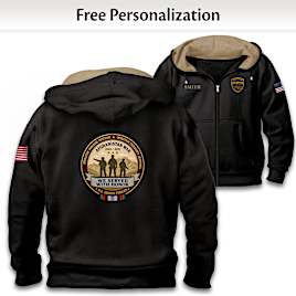 Afghanistan War Veteran Personalized Full-Zip Men's Hoodie