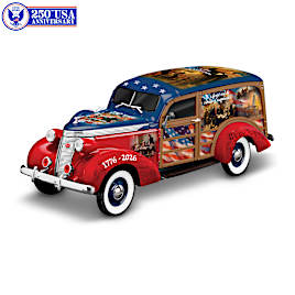 1937 Studebaker 1:18-Scale Sculpture With Patriotic Imagery