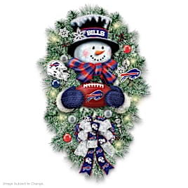 Buffalo Bills Illuminated Snowman Wreath